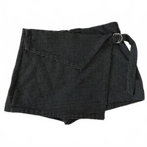 Zara Dot Checked Wrap Mini Skort XS